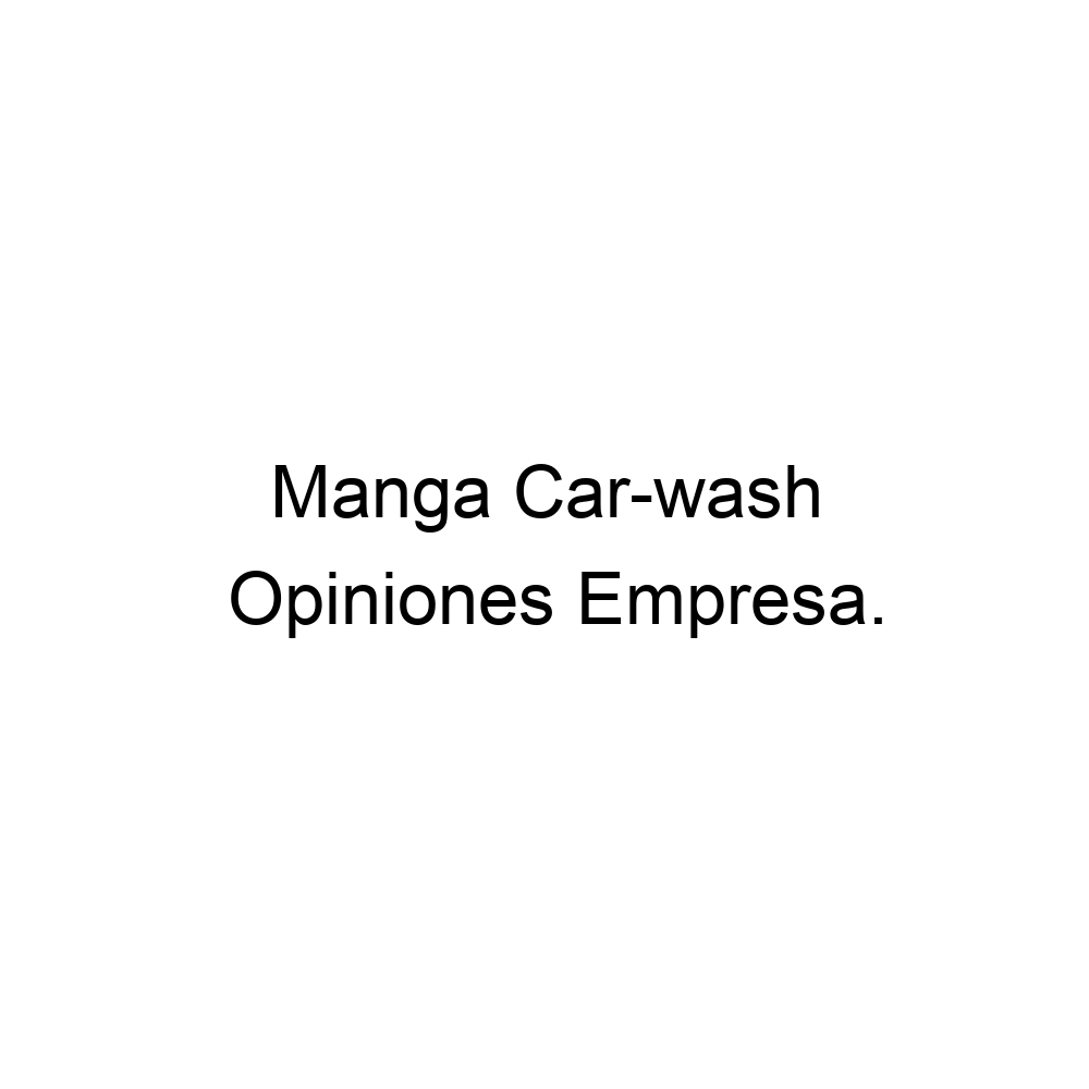 Opiniones Manga Carwash,